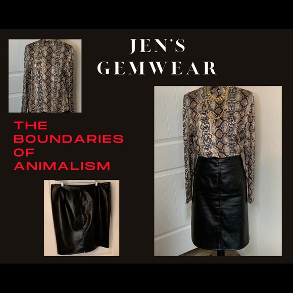 Snake Print Mock Neck L/S - Picture 1 of 3